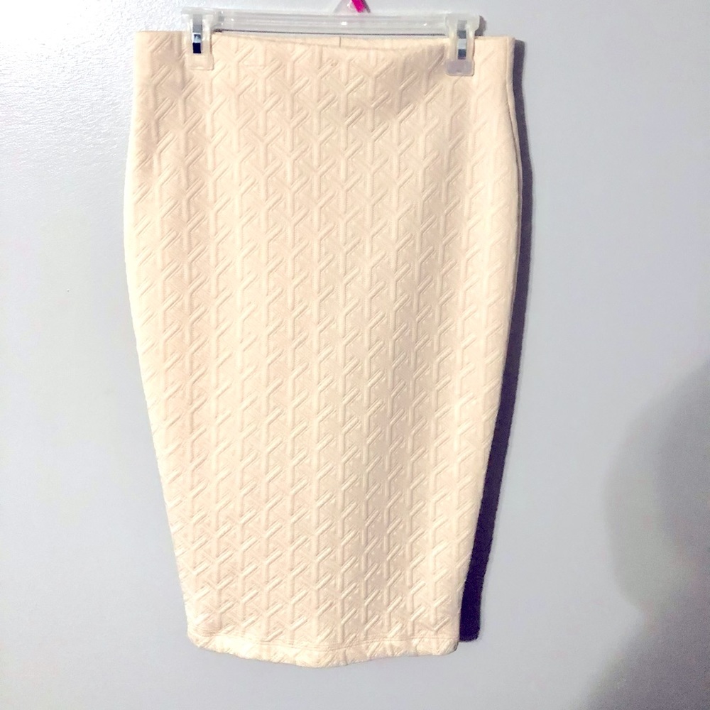 Cream colored midi skirt